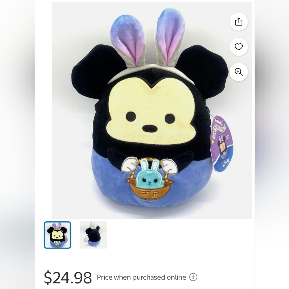 NWT Disney Mickey Mouse Easter Squishmallow 8" plush toy - Picture 5 of 5